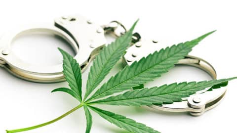 Marijuana-Leaf-on-Handcuffs-that-Could-Lead-to-a-TX-Drug-Conviction
