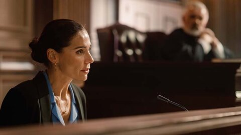 Woman testifying in court